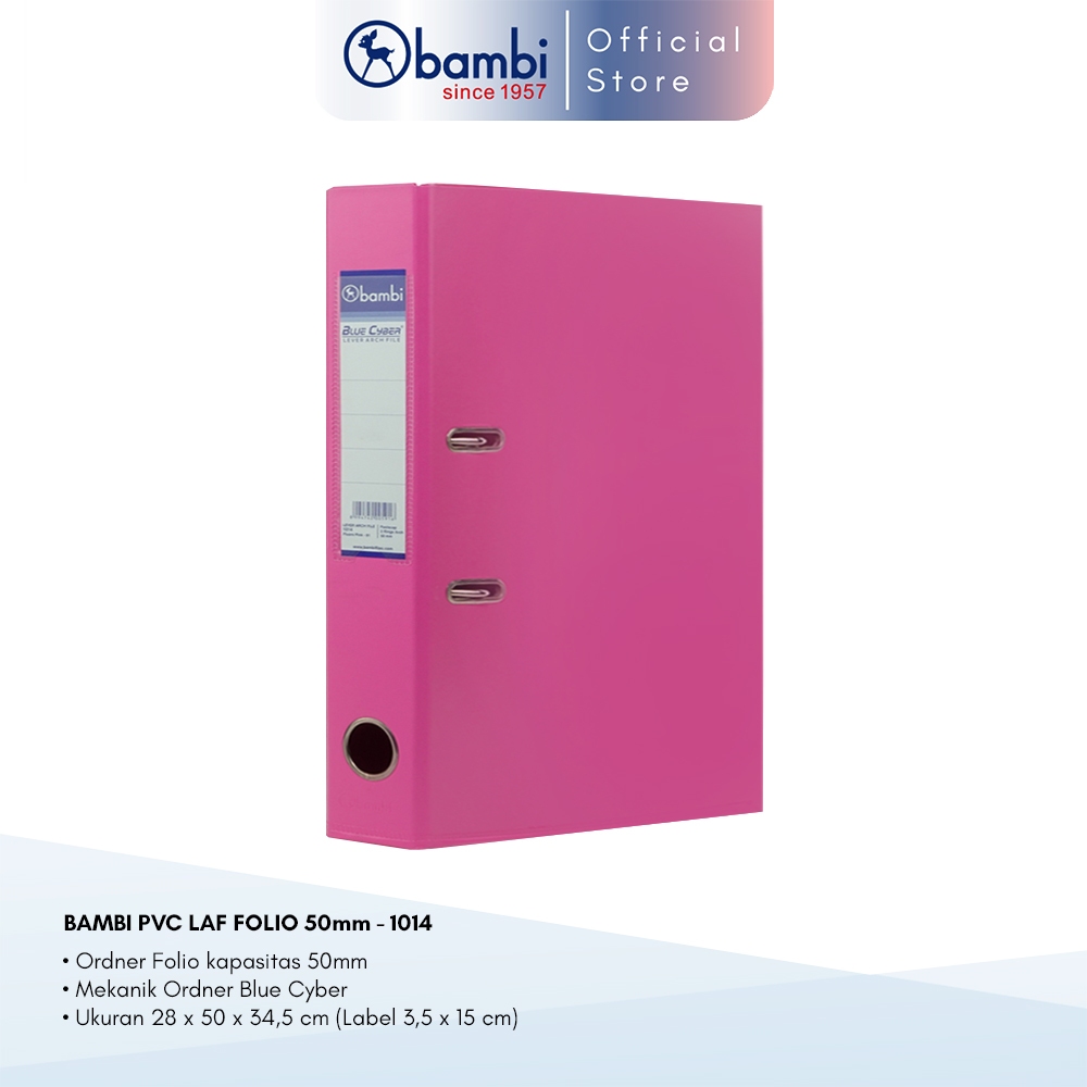 

Bambi Bundling Lever Arch File Ordner Folio Spesial Fluoro Pink Tebal 50 mm Kode 1014 Original