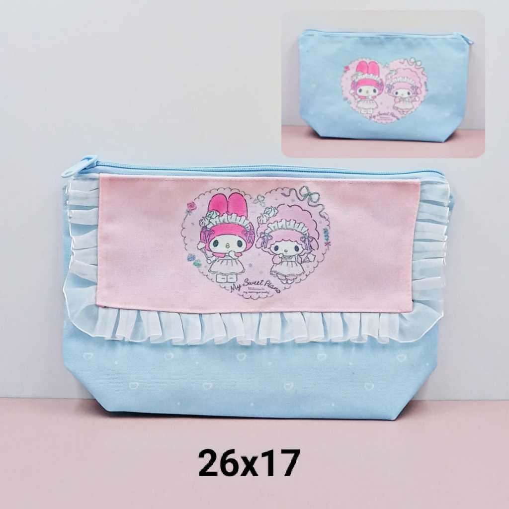 DOMPET KOSMETIK MELODY ORIGINAL SANRIO| DOMPET PENSIL MELODY| DOMPET PENSIL PINK BIRU RENDA