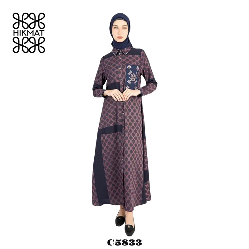 SALE 15% - ABAYA HIKMAT FASHION ORIGINAL C5833