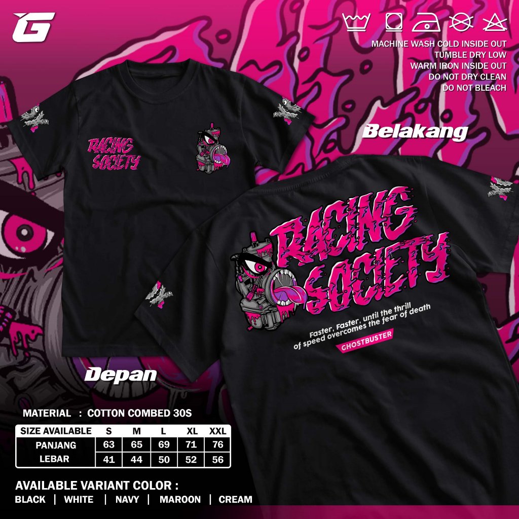 Kaos Racing Society Carburetor Baju Distro Motor Herex 2 Stroke Matic Gank Tshirt Otomotif GBA3877