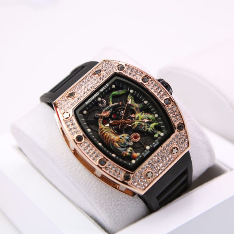 Jam Tangan Richar Mill RM Naga Dragon Lion Super Premium Jam Tangan Pria