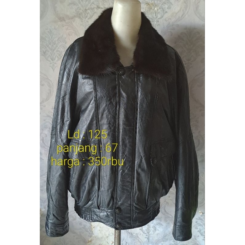 Jaket kulit bomber merk Indian original