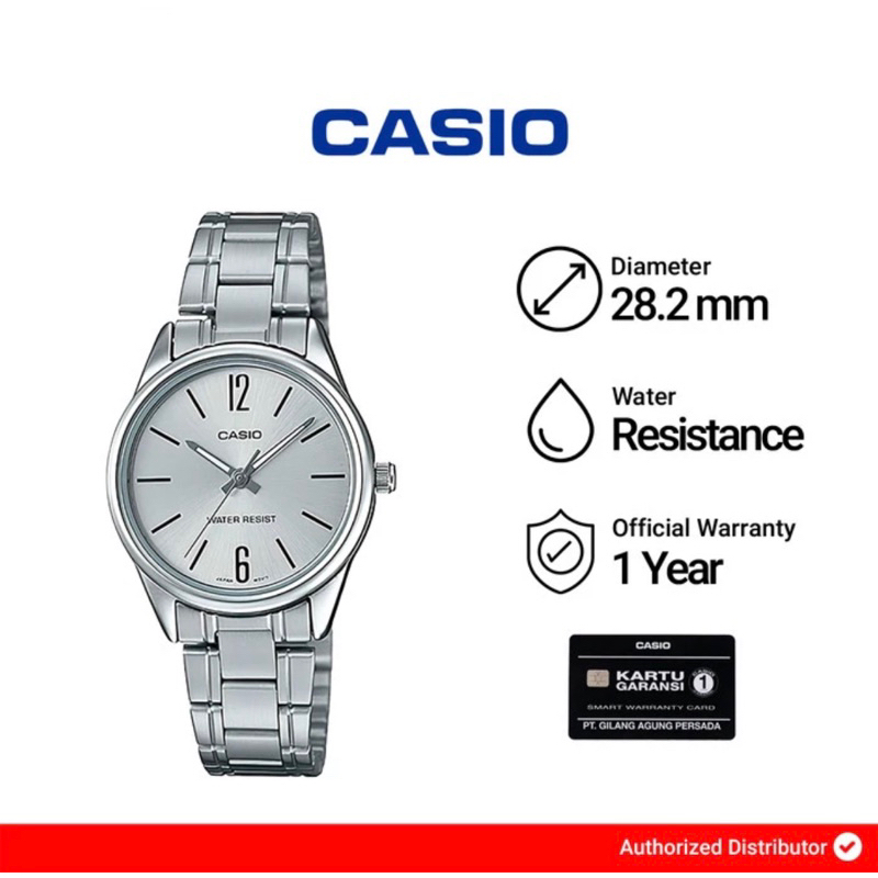 Jam Tangan Wanita Casio LTP-V005D-7BUDF / LTP-V005D-7B Original