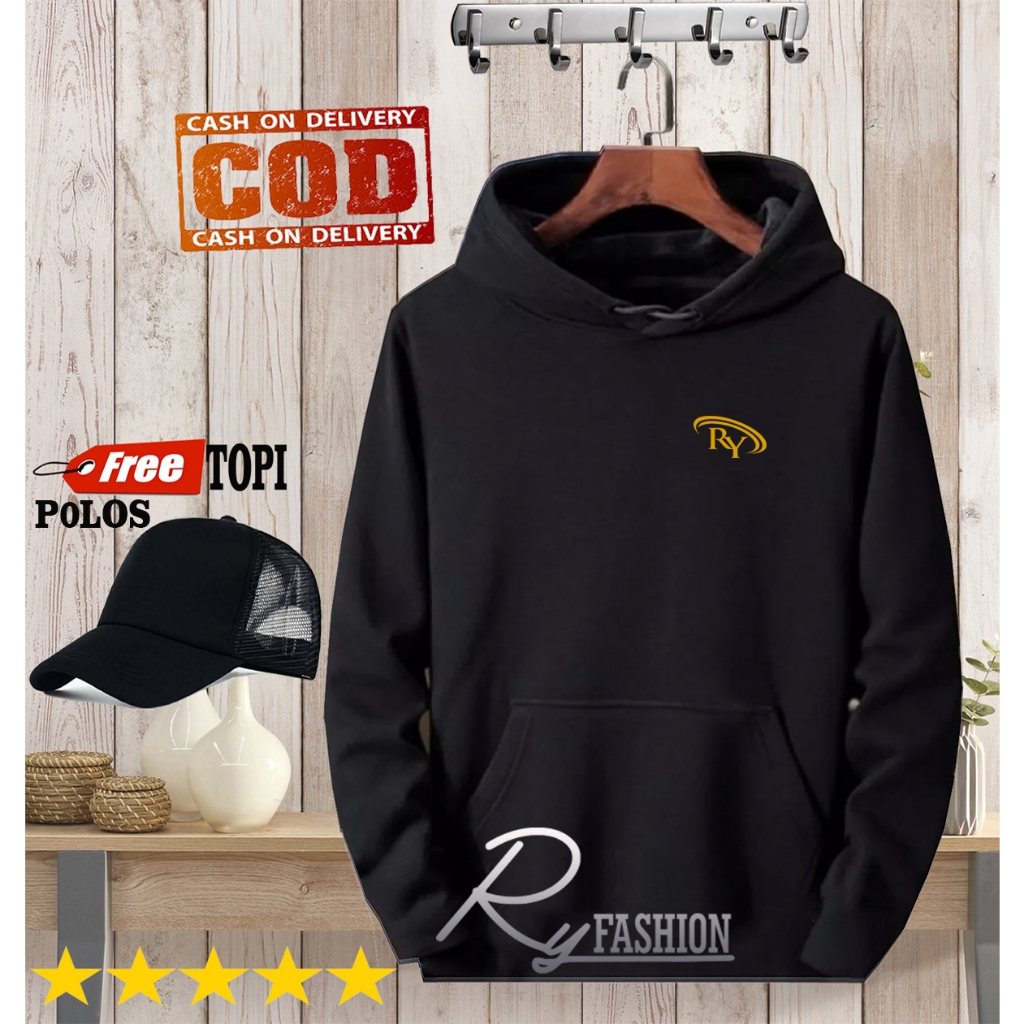 RY DISTRO - promo hoodie logo jeeb ry samping motif gold ..bonus topih  / Kaos Pria / Kaos Polos / R