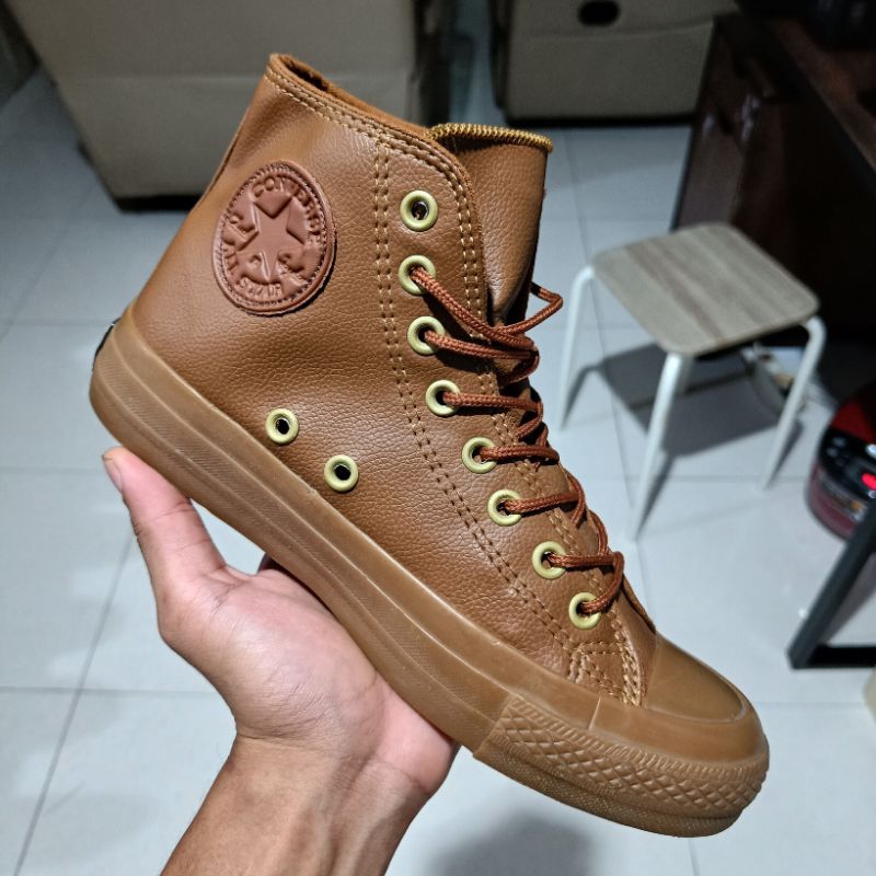 Sepatu Converse All star Kulit Full Coklat High/Boot Grade Original Made in Vietnam Terlaris Termurah
