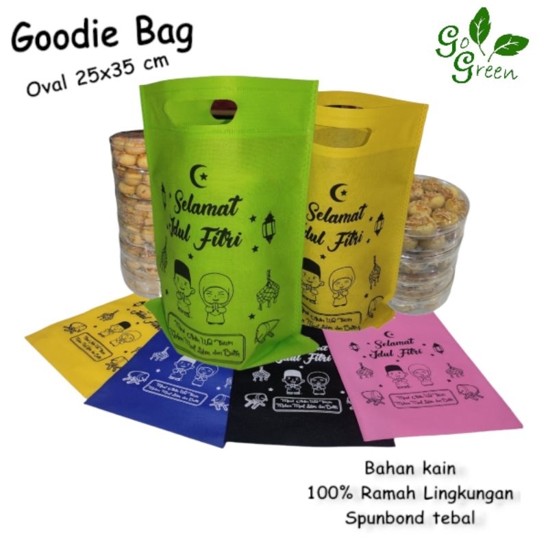 

Tas kain spunbond goodie bag Oval 25x35 Custom tulisan sablon Selamat Hari Raya Lebaran Idul Fitri 2024 Untuk Shopping / Kantong belanja Lipat, Paper bag Bingkisan Souvenir parsel Snack anak Hampers parcel toples kue kering Goodybag Mengaji ramadhan murah