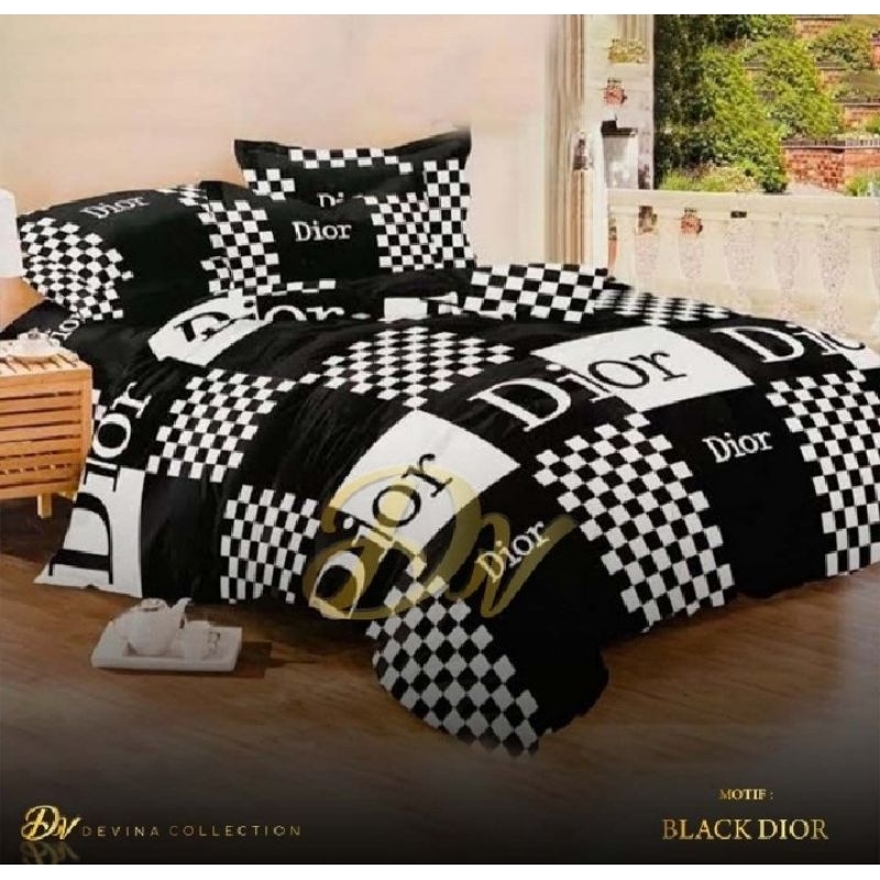 BEDCOVER 1 SET/BEDCOVER+SPREI Motif Kotak Kotak Aesthetic Minimalis UK 180x200