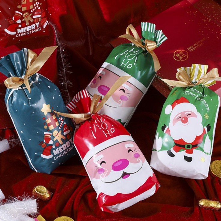 

Hemat Besar Produk Terbaik 1pcs Plastik Bingkisan Permen Natal Christmas Candy Cookie Goodie Bag Kue Makanan Snack Hampers