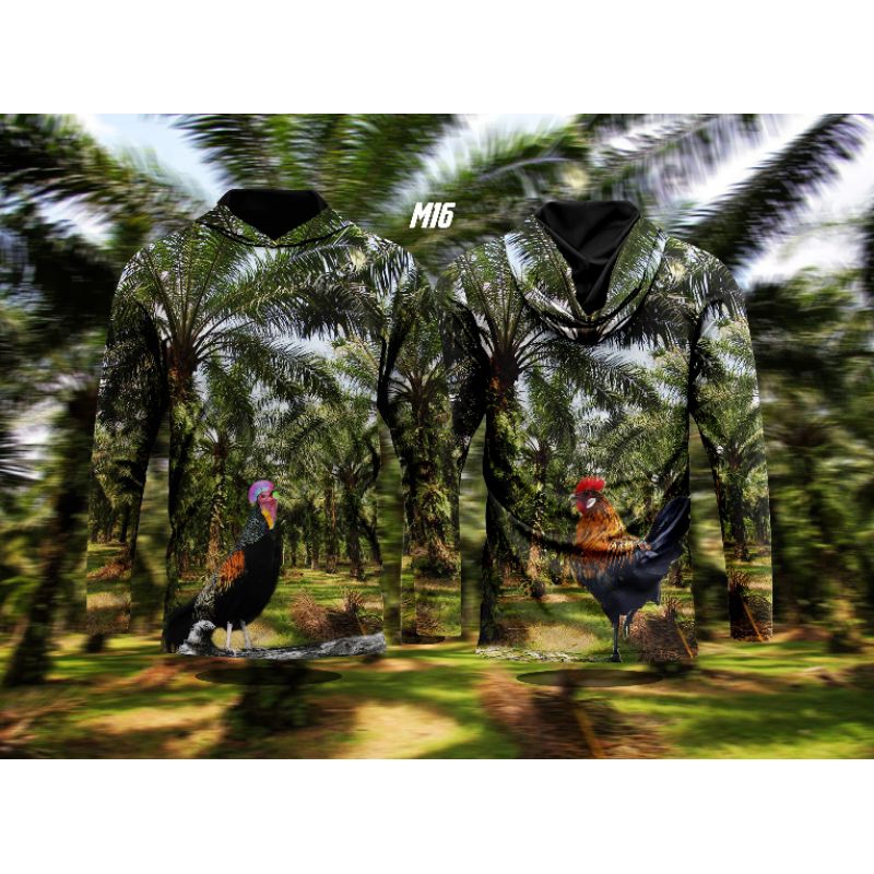 KAOS JERSEY HOODIE CAMOFLASE BERBURU AYAM HUTAN FULL PRINTING SUBLIME GRATIS TAMBAH NAMA