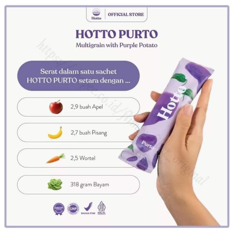 

Hotto Purto 5 Saset | Multigrain Ubi Ungu Purple Potato Original