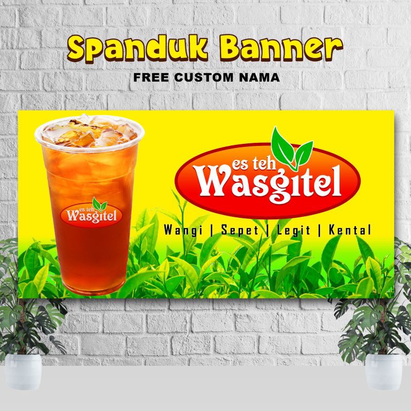 SPANDUK BANNER ES TEH WASGITEL ES TEH MANIS SOLO