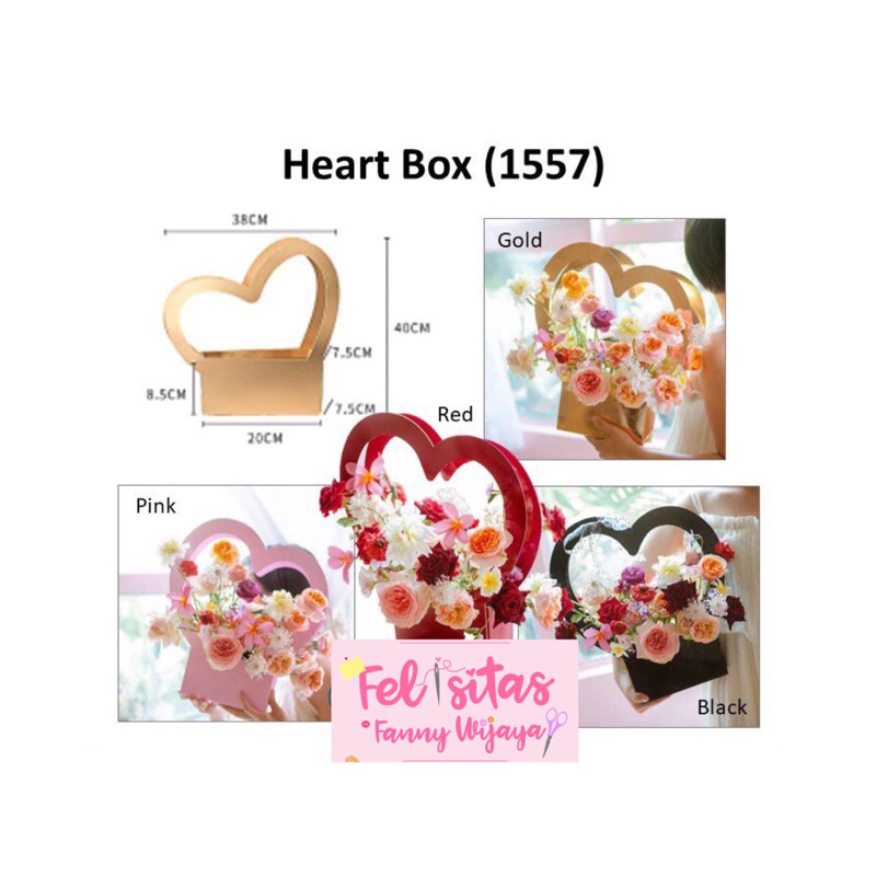 

Heart Box - kotak bunga bentuk hati - soft box - 1557 - ATB