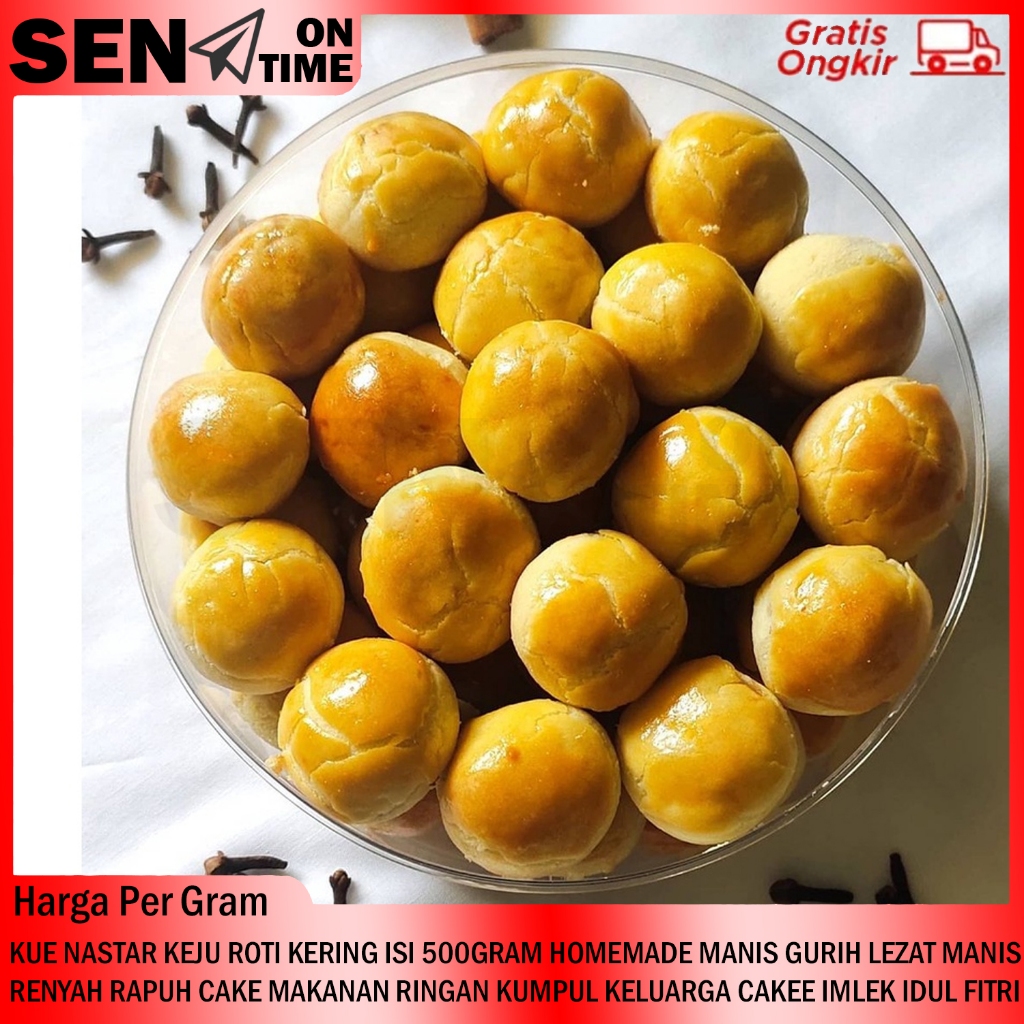 

Kue Nastar Keju Kacang Kering Isi 500gram Gram Homemade Manis Gurih Lezat Lumer Almond Bulat Roti Koe Rapuh Cake Makanan Ringan Kumpul Keluarga Imlek Lebaran Idul Fitri Premium Lumer Halal Masakan Rumahan Jajanan Jajan Kudapan pineapple tarts Nas Tar RDS4