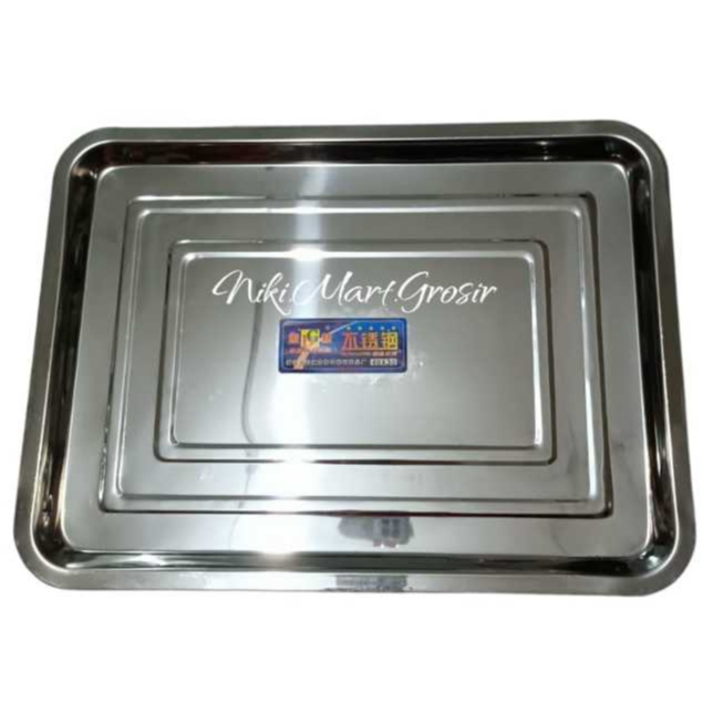 Nampan Saji Stainless Kotak Besar / Nampan Baki Tray Stainless Steel Kotak