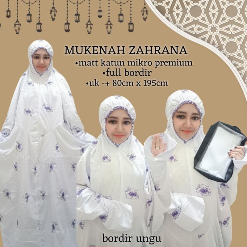 Mukena Terusan Dewasa Katun Mikro zahrana