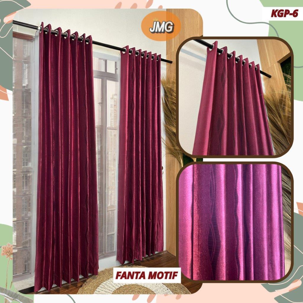 Gorden Motif Embos Pintu Jendela Kamar Minimalis
