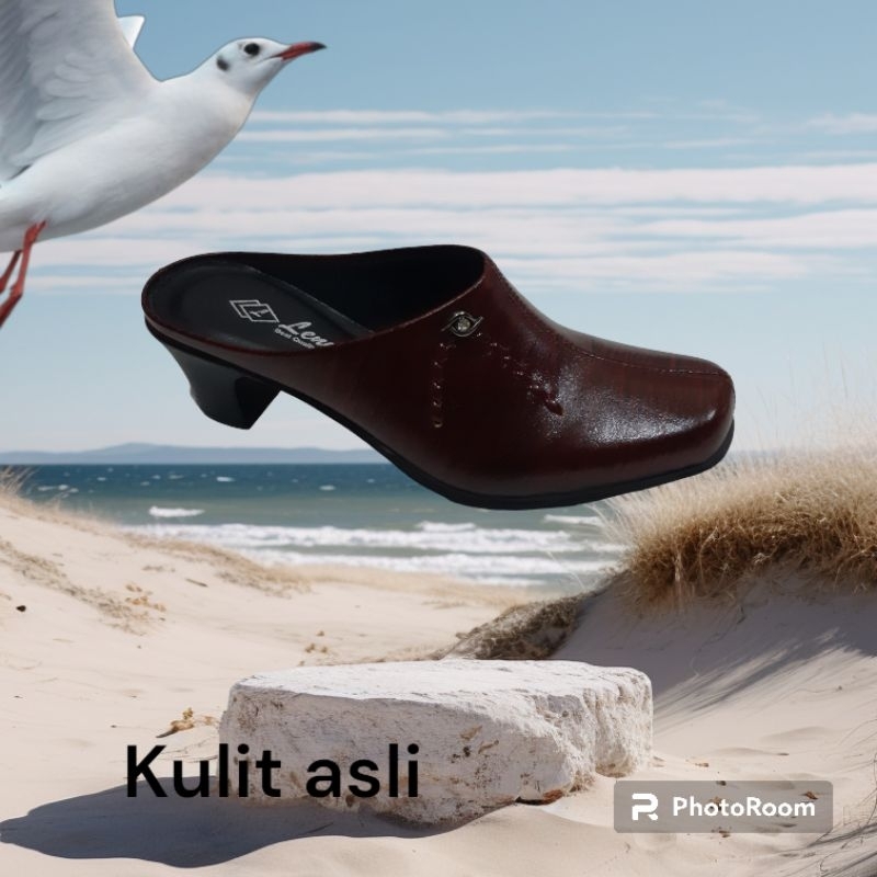 sepatu sandal bustong wanita kulit casual formal/bustong kulit wanita