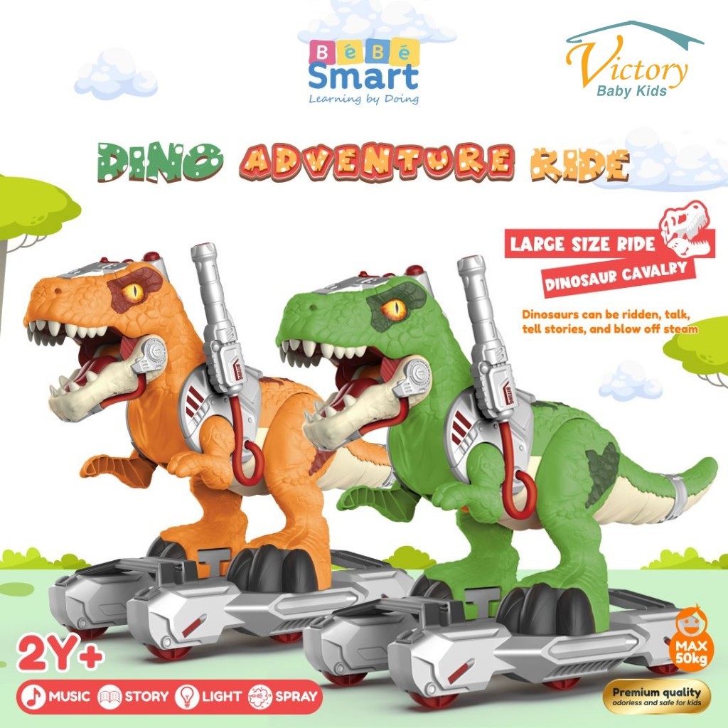 Bebe Smart Mainan Ride On Dinosaurus - Mainan Scooter Dino - Mainan Ride on T-Rex – Dino Adventure R