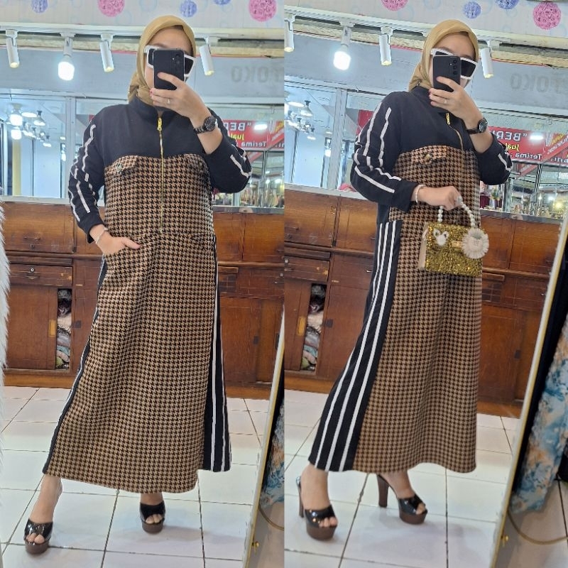 Mentari - Gamis Casual Bahan Kaos Premium || Gamis/Dress Casual Wanita Terbaru || Gamis Kondangan Si