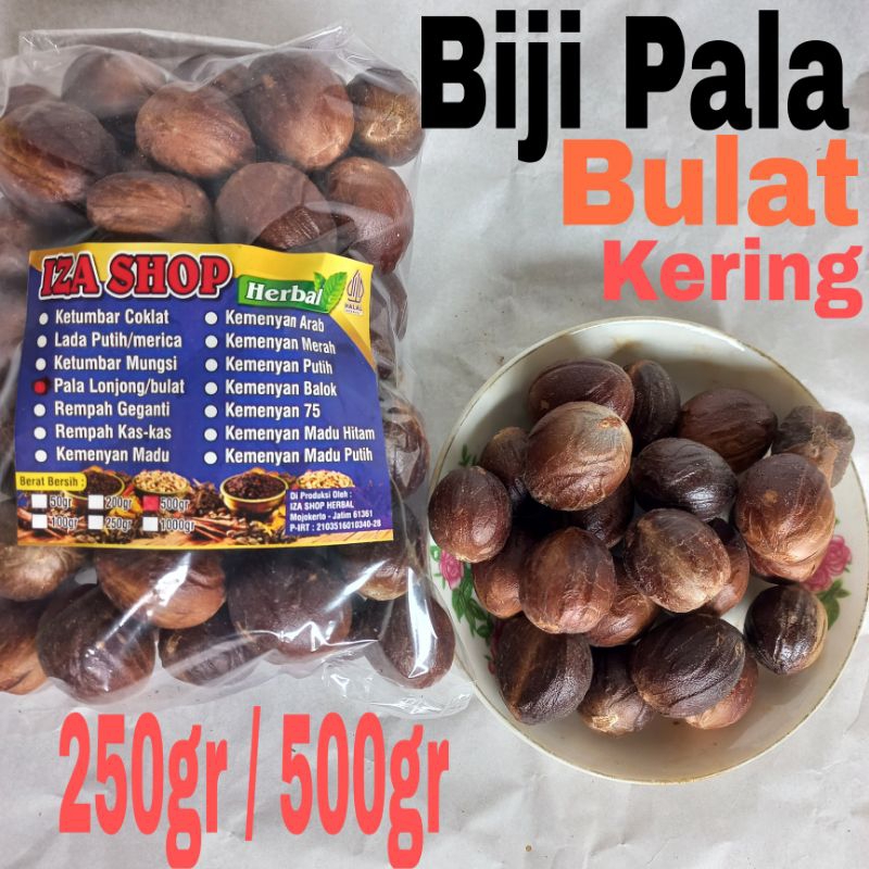 

Biji Pala Bulat Kering 500gr