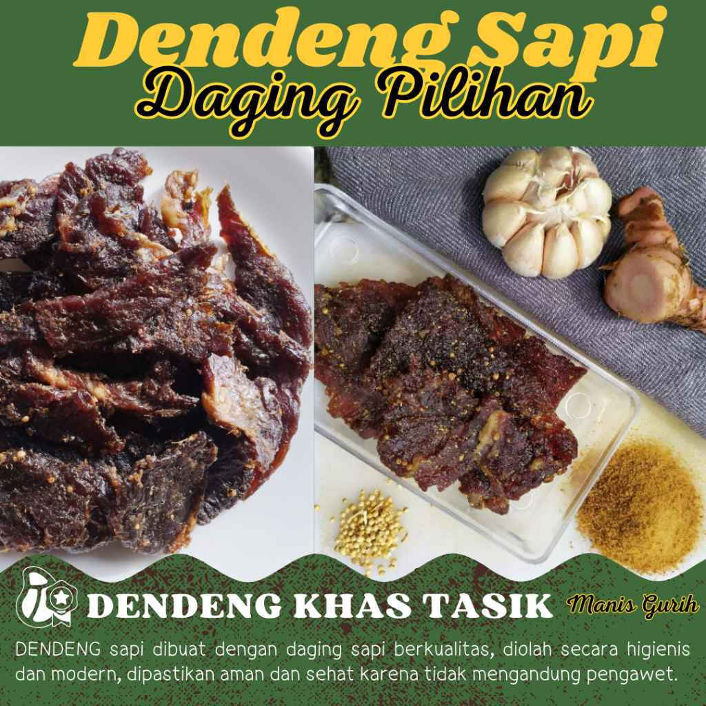 

DENDENG SAPI ASLI KHAS TASIK Manis Gurih Daging Campur Lemak