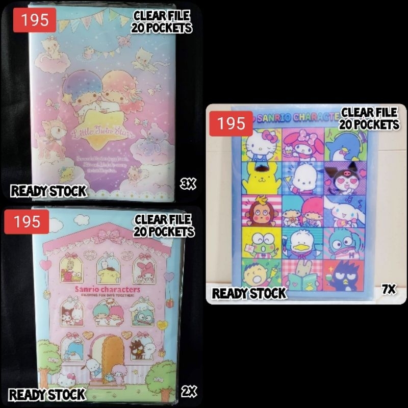 

Map Folder Clear File 20 Pockets Sanrio Karakter Little Twin Stars dan Mix Characters