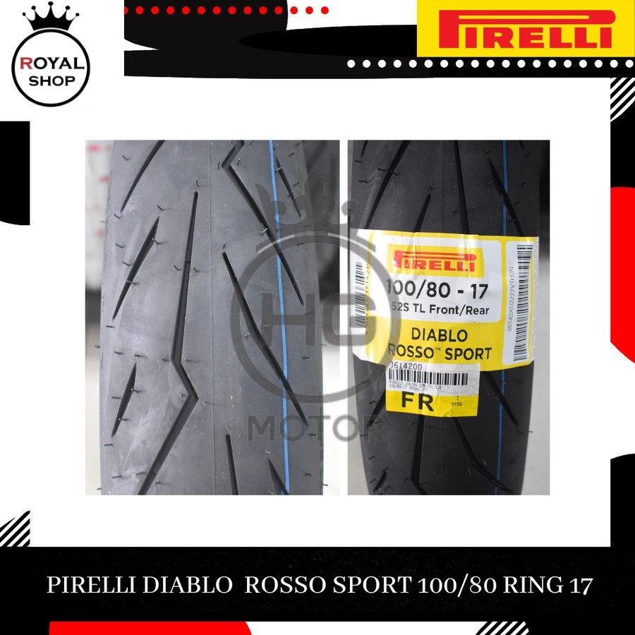 Ban Luar Motor Pirelli Diablo Rosso Sport 100/80-17 Tubeless Ring 17