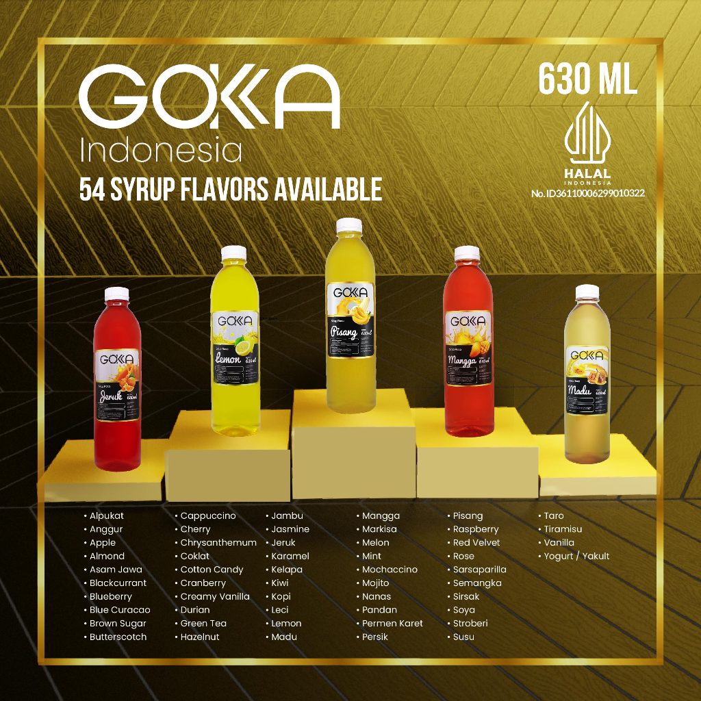 

(Varian Sirup Pilihan Rasa B) Sirup Gokka Kemasan 630ml