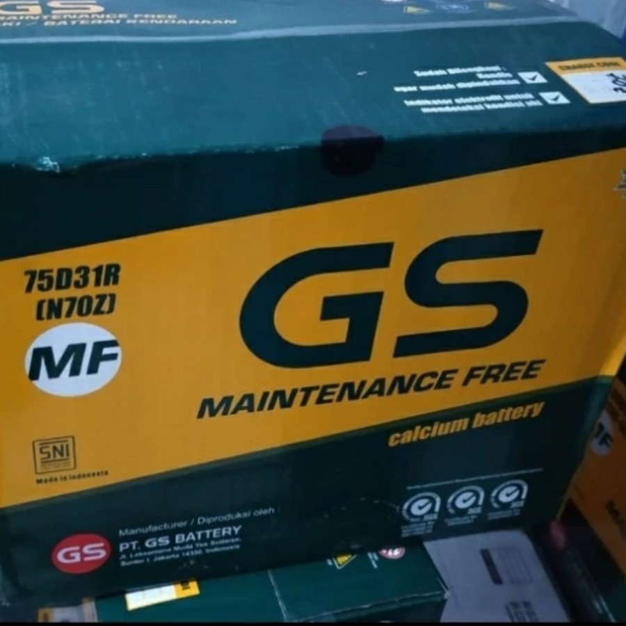 Aki Mobil GS Astra MF N70Z / 75D31R , N70ZL / 75D31L, 12V, 75Ah