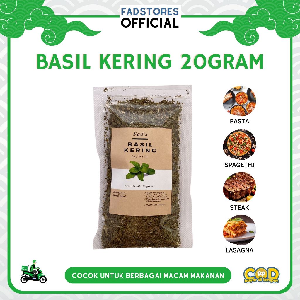 

Basil 20gr - Daun Basil Kering 20gr - Basil Leaves 20gr