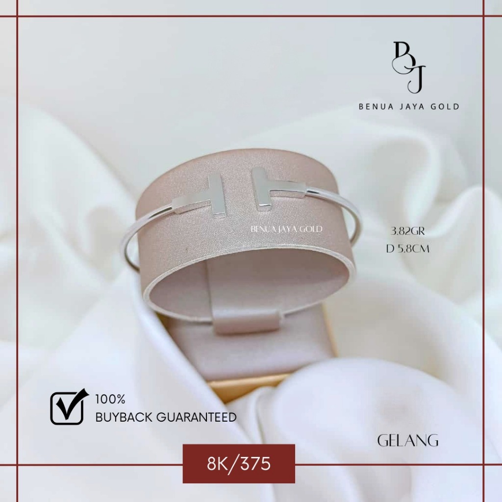 Gelang Bangle Tinju Fashion Emas Putih 17K/750