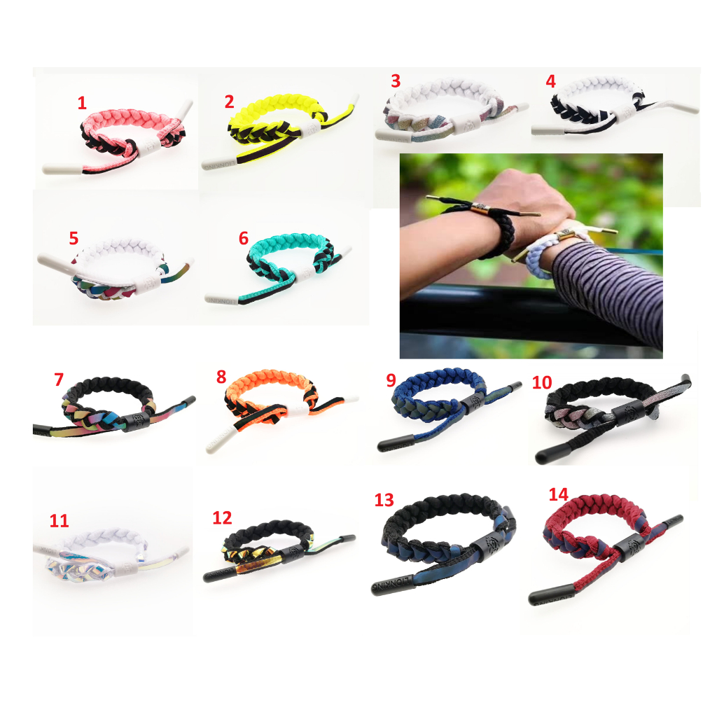 Gelang Efek Reflektif Tangan Bracelet Aksesoris Fashion Pria Wanita Rastaclat tali kepang reflektif 