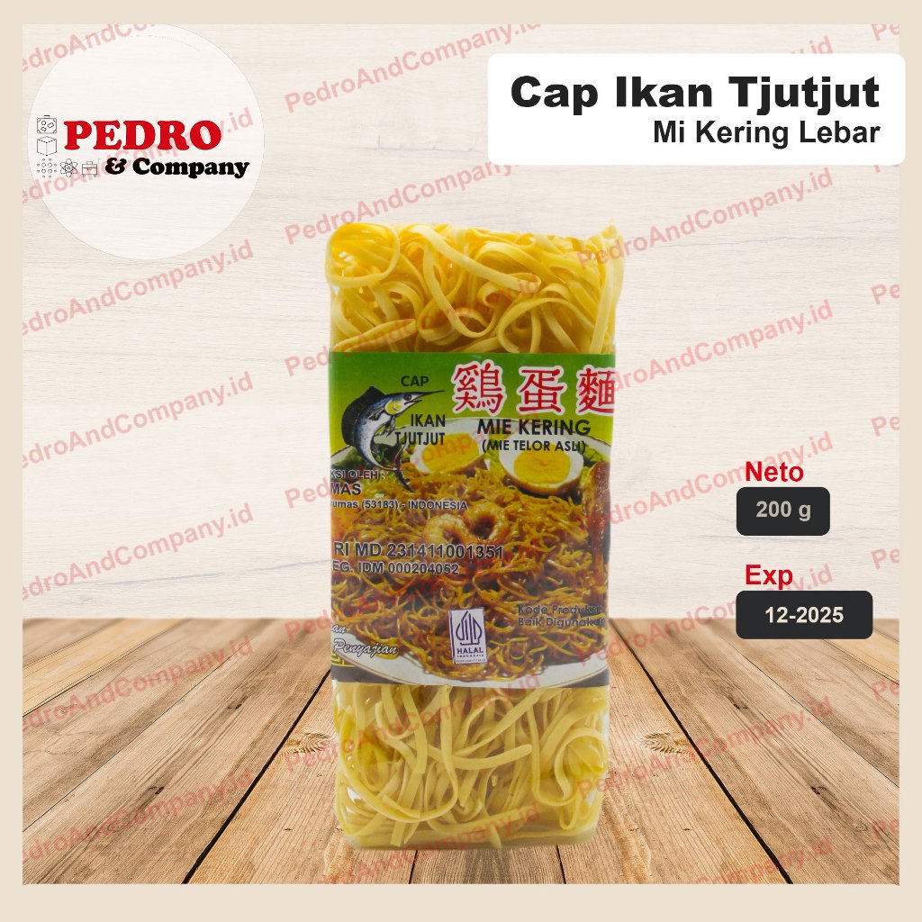 

Mie kering cap ikan tjutjut 200 gram - cucut halus mi telor asli TEBAL