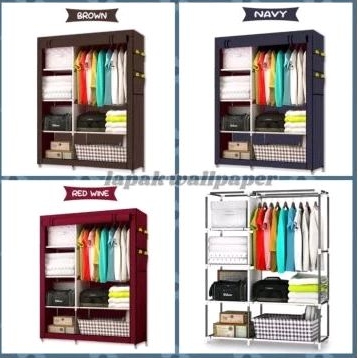 KK Lemari Baju Portabel Dengan Kain Di Gulung Ke Atas Serbaguna 68105