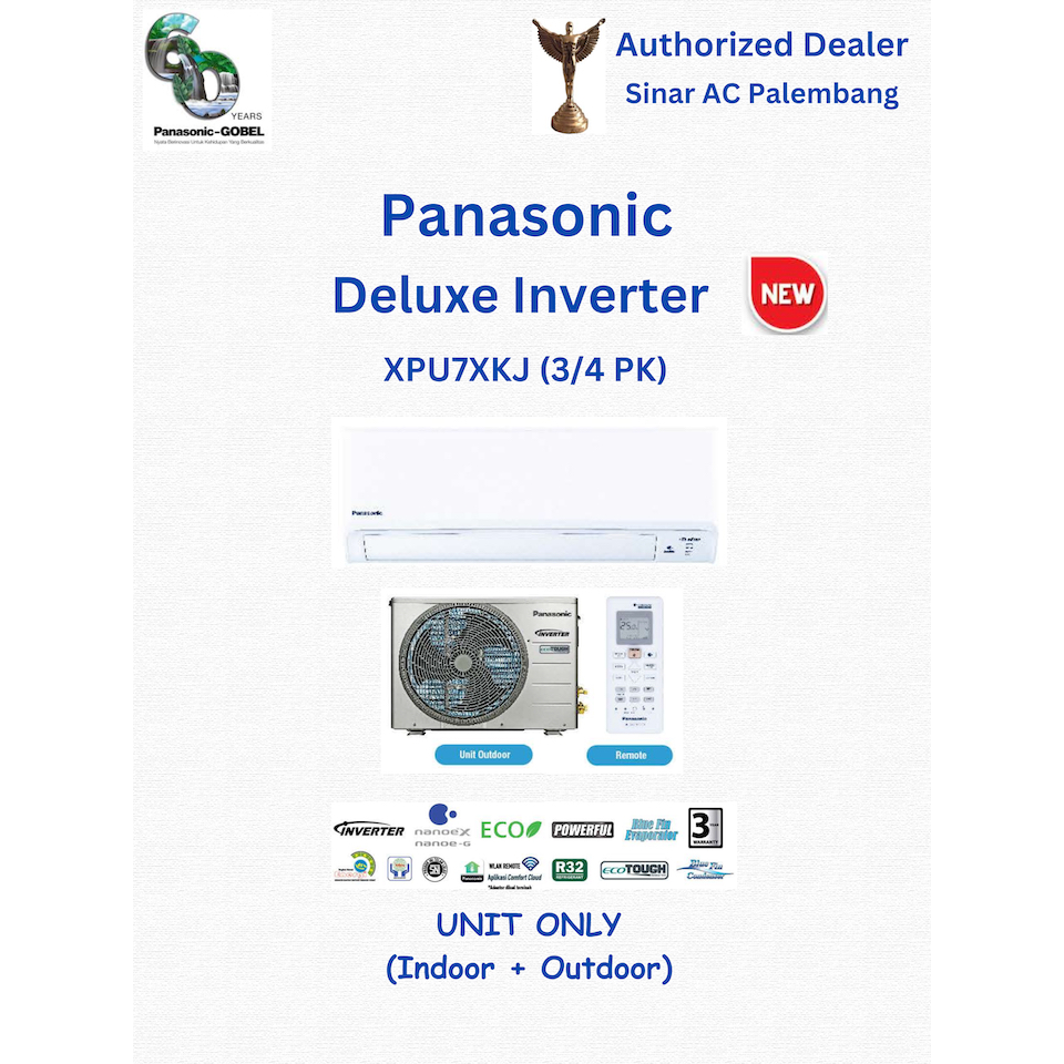 AC Panasonic 3/4 PK XPU7XKJ DELUXE INVERTER NANOEX SIBIRU