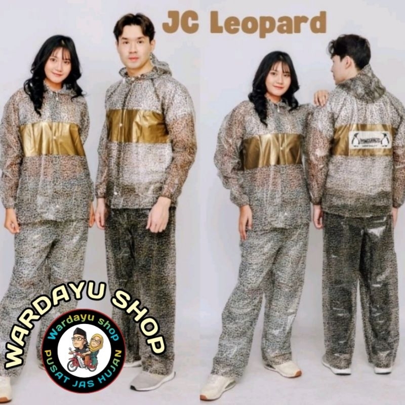 Jas Hujan Penguin Leopard Karet Pvc / Pinguin Raincoat Stelan Jaket Baju Celana Pria Wanita Dewasa C