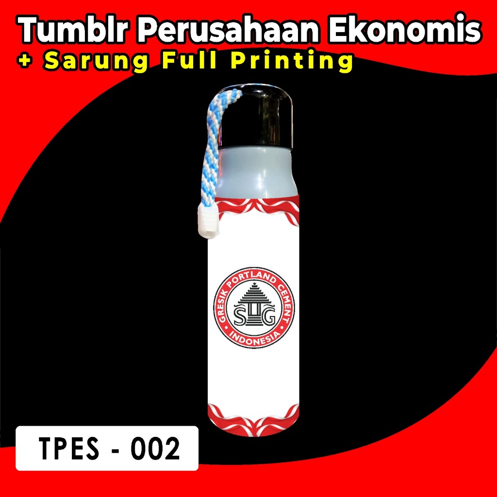 Souvenir Botol Tumblr Logo SEMEN GRESIK Sarung Pouch Printing / Tumblr Ekonomis Custom / Botol Minum