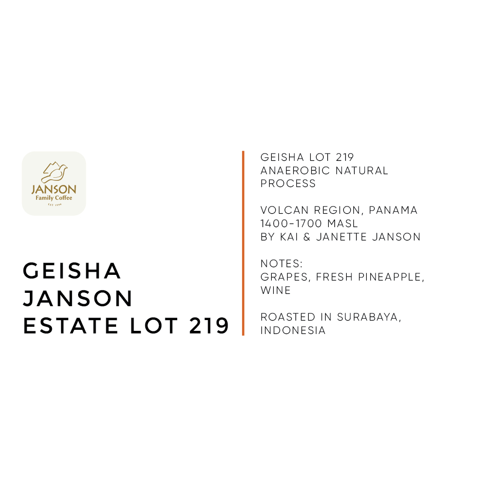 

Geisha Janson Estate Lot 219 Filter Roast Bean