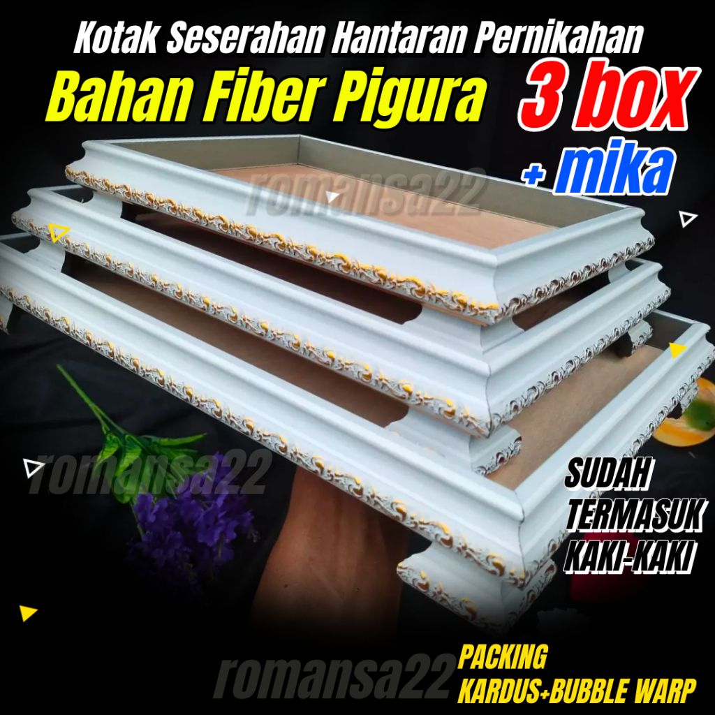 

Kotak Hantaran Fiber Mewah Seserahan Pernikahan Paket Lengkap PLUS MIKA ISI 3