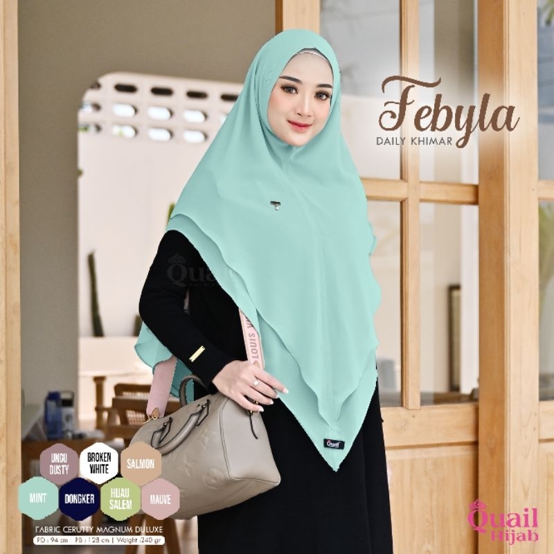Quail Hijab Instan Bergo Jumbo Premium Ceruty FEBYLA