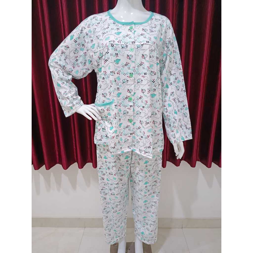 Pakaian Tidur Wanita/Stelan PP XXL BKH/Full Kancing Depan K5/Stelan BUMIL/BUSUI