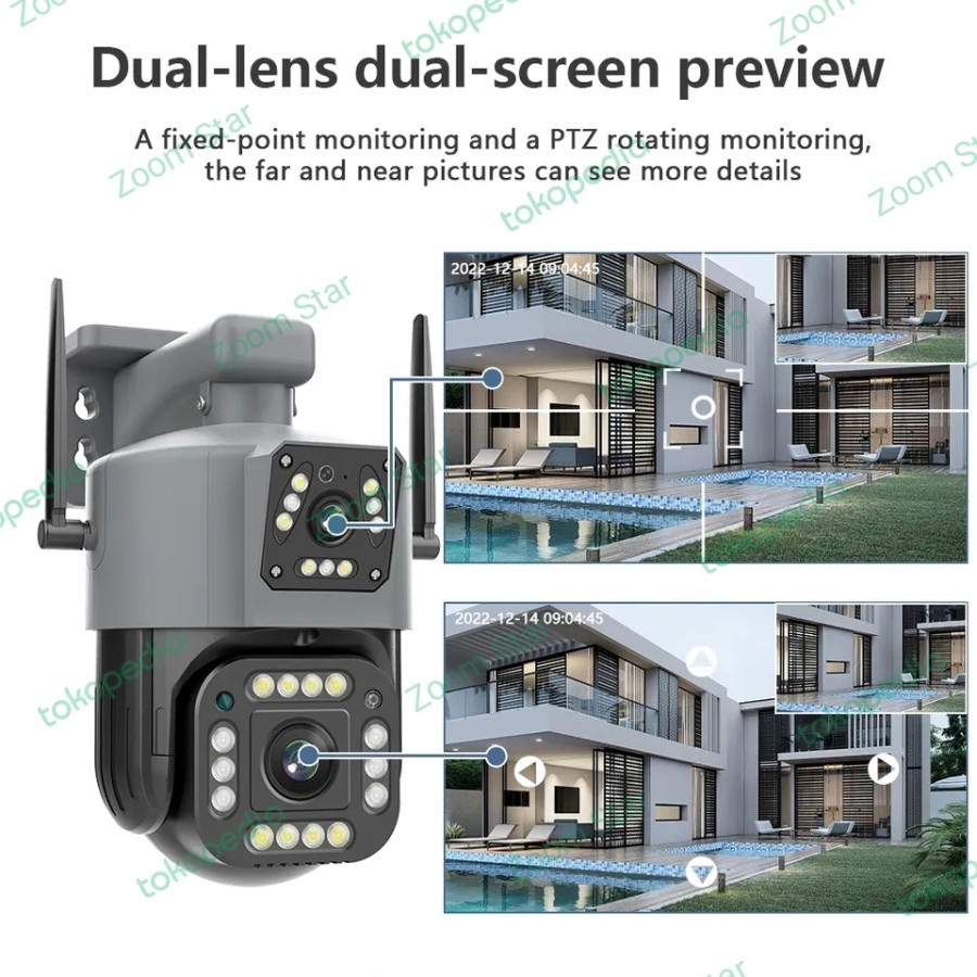 CCTV DUAL CAMERA LENS OUTDOOR 8MP+8MP SPEED DOME APP V380PRO IP CCTV