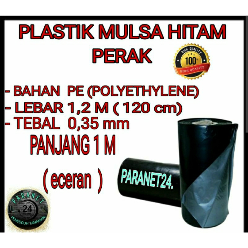 Plastik Mulsa Hitam Perak Super, Plastik Tanaman, (  eceran  ) Lebar 1,2 M