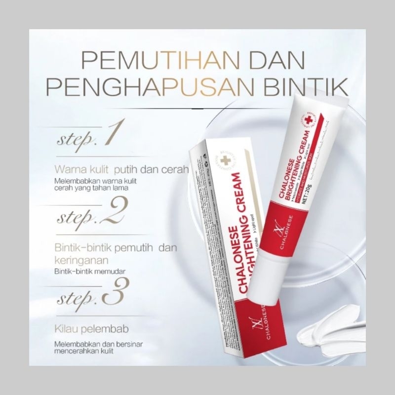 CHALONESE CREAM WHITENING CREAM PEMUTIH BPOM PENGHILANG BINTIK HITAM FRECKLE