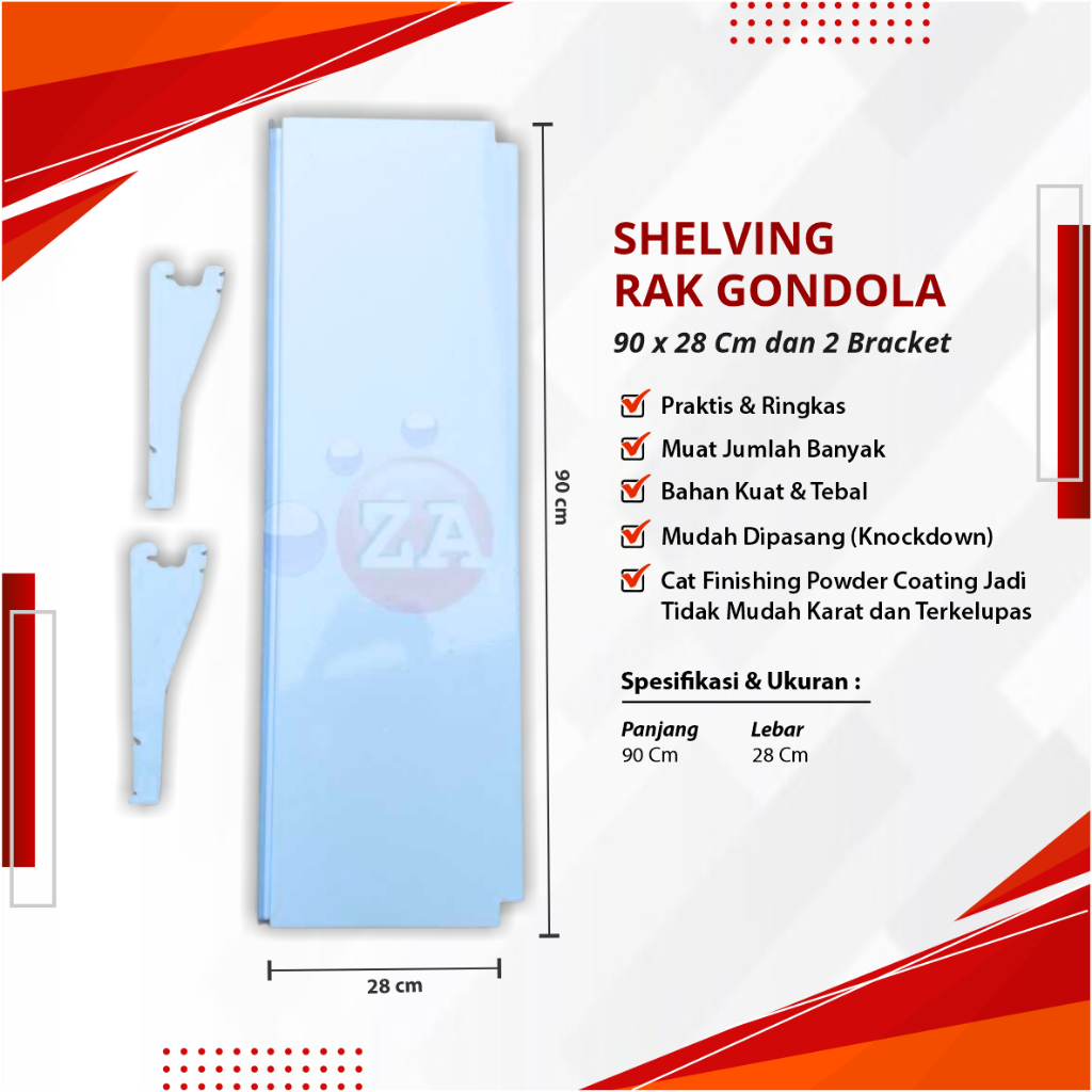 Shelving Ambalan Rak Gondola Minimarket Supermarket  dan 2 Bracket