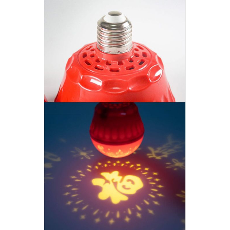 Lampu LED Merah  FU hoki dekor Imlek Fitting E27