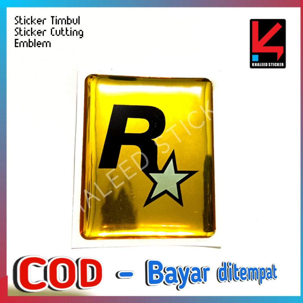 STICKER EMBLEM ROCKSTAR LIMITED EDITION GLOW IN THE DARK EMBLEM DASI VESPA STIKER TIMBUL EMBLEM VESP