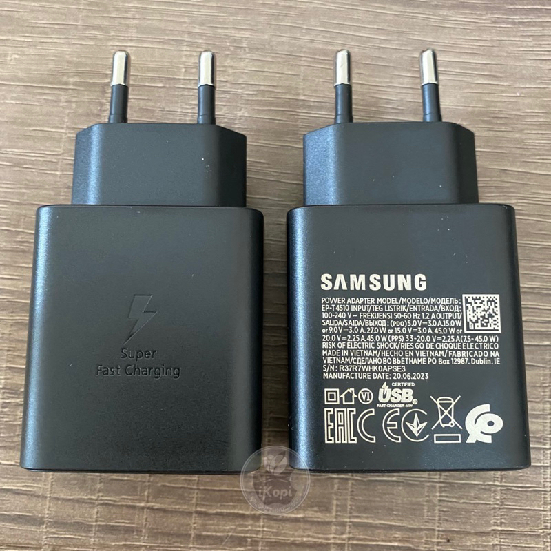 charger samsung adaptor 45W PD POWER ADAPTER super fast charging 2.0 Type-C to C USB-C Port 45 watt 
