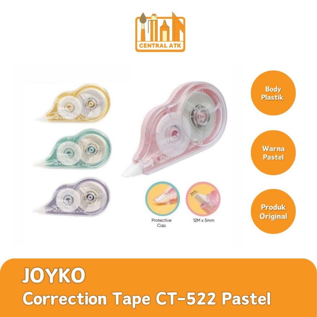 

STIPO KERTAS / TIP-EX / CORRECTION TAPE JOYKO CT-522 PASTEL
