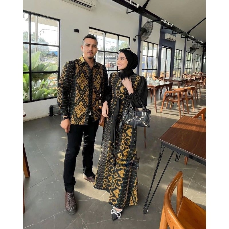 Set Couple Tenun Ikat • Gamis Tenun Troso • Set Couple Baju Tenun Etnik OT164
